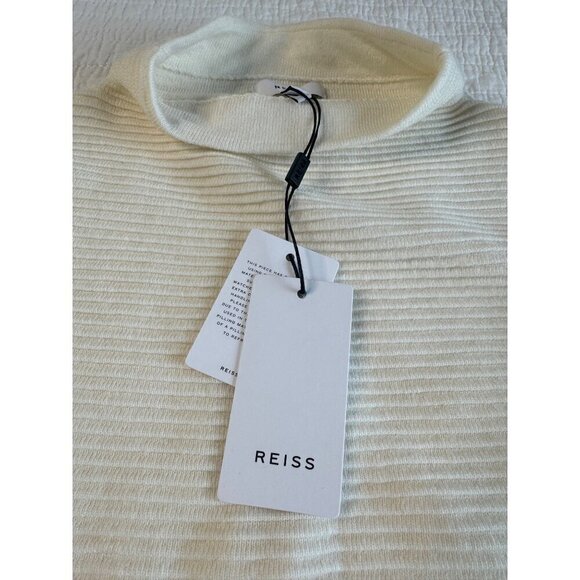 REISS Lila-Clean Turtle Neck Ribbed Pullover Long Sleeve Sweater SZ S NEW Cream - Picture 5 of 12